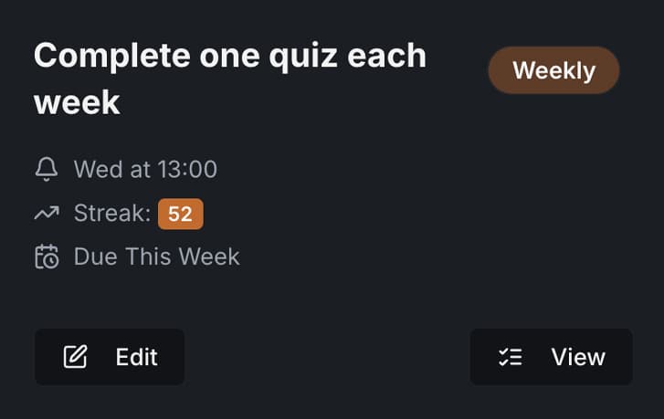 Weekly Financial Quiz - Complete one quiz each week